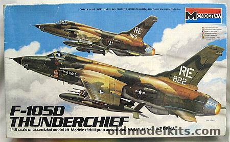 Monogram 1/48 F-105D Thunderchief With Black Box Cockpit And Black Magic Mask Set, 5812 plastic model kit